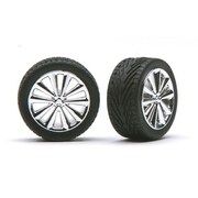 PH1250 BELLA’S ホイール クロームメッキ仕様 タイヤ付4本セット [1/24スケール プラモデル]