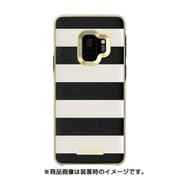 kate spade new york Wrap Case for Samsung S9 - Saffiano Black and White Stripe/Gold Logo Plate KSSA-045-STPBW