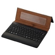 Bluetoothキーボード ケース一体型 無段階角度調整 マルチペアリング対応 バックライト ヴィーガンレザー 汎用 ブラック TK-CAP03BK