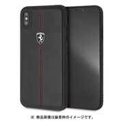 Ferrari公式ライセンスケース iPhone XS Max 本革手帳型ケース ブラック FEHDEHCI65BK