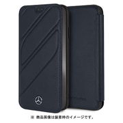 メルセデス・ベンツ公式ライセンス iPhone XS Max 本革手帳型ケース ネイビー MEFLBKI65THLNA