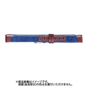 FIFGC20SBWI12 [FIF時計バンド 岡山デニム＆ヌメ革 管幅12ミリ 美錠幅10ミリ ブルー（ヌメ革チョコ ステッチホワイト）クリップタイプ]