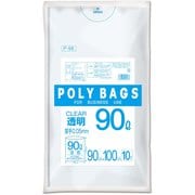 ポリバッグビジネス ゴミ袋 90L 約縦100cm×横90cm×厚さ0.05mm 10枚 透明 P-98