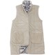 Chic cottage シックコテージ ヒートラップ 毛布生地 あたたか ロングベスト M～Lサイズ グレー 1479-50562