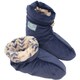 Chic cottage シックコテージ ヒートラップ 毛布生地 あたたか ルームブーツ 22～25cm ネイビー 1479-50505