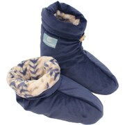 1479-50505 [Chic cottage シックコテージ ヒートラップ 毛布生地 あたたか ルームブーツ 22～25cm ネイビー]
