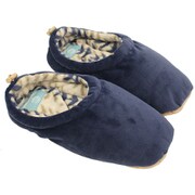 1479-50554 [Chic cottage シックコテージ ヒートラップ 毛布生地 あたたか ルームスリッパ 22～25cm ネイビー]
