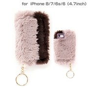 M-DC006C [iPhone 8/7/6s/6 ダイアリーケース salisty(サリスティ)M フェイクファー ラベンダー]