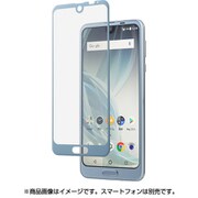 AQUOS R2 フレームカバー 液晶保護ガラス 液晶保護フィルム ブルー SB-EF62-GASH/BL