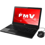 ノートパソコン LIFEBOOK AHシリーズ/15.6型ワイド/E2-9000/メモリ 4GB/SSD 256GB/DVDスーパーマルチ/Windows 10 Home 64ビット/Office Home and Business 2016/シャイニーブラック FMVA41C3B