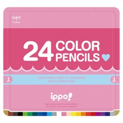 ippo！ スライド缶入色鉛筆 プレーンW04 24色 CL-RPW0424C