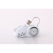 置時計 ミニチュアクロックコレクション キャット/カードスタンド C3125F-WH