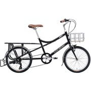 ミニベロ 410mm(155~180cm) 20インチ 外装7段変速 SHIMANO TOURNY EASEL 8.0(410)(AI) LG BLACK
