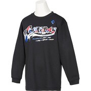 CB482304L [1925 130 バスケットボール ジュニア キッズ ミニバス ジュニア プリントロングスリーブシャツ ブラック/Rブルー 130]