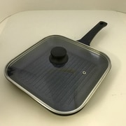 軽量ダイヤモンドマーブルコーティングIHガラス蓋付万能グリルパン F-7128
