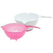 ファブールライフ 片手ザル&ボウルセット ピンク E-2194