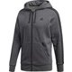 BUN16 [フィットネス メンズ M ESSENTIALS 3ストライプス スウェットフルジップパーカー(裏起毛) Dグレイヘザー/BL J3XO]