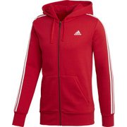 BUN16 [フィットネス メンズ M ESSENTIALS 3ストライプス スウェットフルジップパーカー(裏起毛) SC/WHT J4XO]