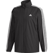 FKJ78 [フィットネス メンズ M ESSENTIALS 3ストライプス ウインドブレーカージャケット(裏起毛) BLK J2XO]