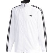FKJ78 [フィットネス メンズ M ESSENTIALS 3ストライプス ウインドブレーカージャケット(裏起毛) WHT J2XO]