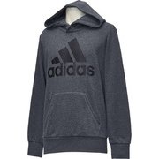 BVC41 [フィットネス メンズ M ESSENTIALS リニアロゴ スウェットプルオーバーパーカー(裏毛) Dグレイヘザー J/XO]