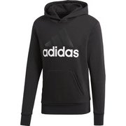 BVC41 [フィットネス メンズ M ESSENTIALS リニアロゴ スウェットプルオーバーパーカー(裏毛) BLK/WHT J/XO]