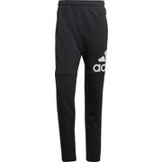 DSD07 [フィットネス メンズ M ESSENTIALS リニアロゴ スウェットテーパードパンツ(裏毛) BLK/WHT J/M]