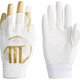 ETY50 [野球 男女兼用・ジュニア 5T バッティンググラブ 両手用 WHT/GLDメット S]