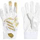ETY48 [野球 ジュニア 野球・ソフトボール用バッティンググローブ Jr バッティンググラブ WHT/GLDメット M]