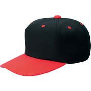 BH121 [野球 六方オールニットベースボールキャップ ブラック/レッド S]