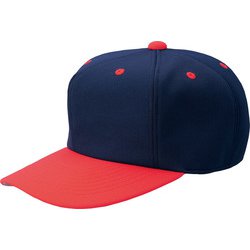 BH121 [野球 六方オールニットベースボールキャップ ネイビー*レッド M]