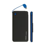 モバイルバッテリー Apple Lightningコネクター専用 FRUEL フルーエル MFi取得ライトニングケーブル内蔵モバイル充電器5000mAh ブラック/ブルー