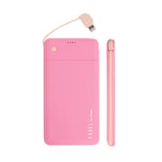 モバイルバッテリー Apple Lightningコネクター専用 FRUEL フルーエル MFi取得ライトニングケーブル内蔵モバイル充電器5000mAh ピンク/イエローベージュ