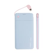 モバイルバッテリー Apple Lightningコネクター専用 FRUEL フルーエル MFi取得ライトニングケーブル内蔵モバイル充電器5000mAh ペールブルー/ベビーピンク