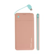 モバイルバッテリー Apple Lightningコネクター専用 FRUEL フルーエル MFi取得ライトニングケーブル内蔵モバイル充電器5000mAh ブラウン/ミント