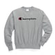 GF70 Y07471 1lC Oxford Grey S Life Men's Reverse Weave Crew Chain Stitch Script Logo [スウェットトレーナー メンズ S]