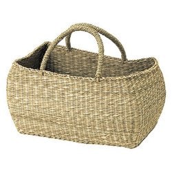 かごバッグ 2way ショルダー付き 新品 ナチュラル シーグラス（白） かごバッグ 2way ショルダー付き 新品 ナチュラル シーグラス（白）