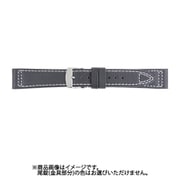 BCA051AWP [時計バンド 牛革+ポリウレタントップ 管幅18ミリ 美錠幅16ミリ ブラック（ステッチホワイト）]