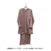 レディース フランネル Vネックプルパジャマ ボーダー ピンク LR510898
