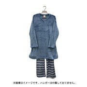 レディース フランネル Vネックプルパジャマ ボーダー ブルー LR510911