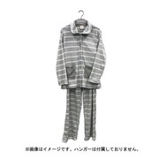 レディース フランネル ベーシックパジャマ ボーダー グレー LR510935