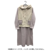 レディース 裏起毛ボーダーワンピース×ボアベストセット ピンク LR511475
