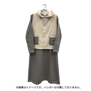 レディース 裏起毛ボーダーワンピース×ボアベストセット ブラウン LR511499