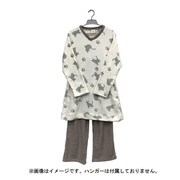 レディース サンゴパイル Vネックプルパジャマ にゃんこ ライトブラウン LR511215