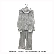 レディース フランネル ジップアップパーカー リボン グレー LR511307