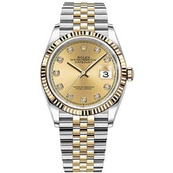 デイトジャスト36 金 10P ダイヤ 並行輸入品 5年保証 126233