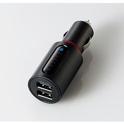 FMトランスミッター Bluetooth USB2ポート付 2.4A おまかせ充電 4チャンネル ブラック LAT-FMBT03BK