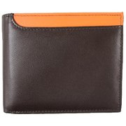 二折財布中べら付ブラウン×オレンジ ID-7072