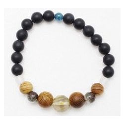 屋久杉BK B ルチル水晶 RUTILATED QUARTZ ブレスレット 男女兼用 2CHZ0792