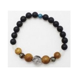 屋久杉BK B 黒ルチル水晶 BK RUTILATED QUARTZ ブレスレット 男女兼用 2CHZ0793